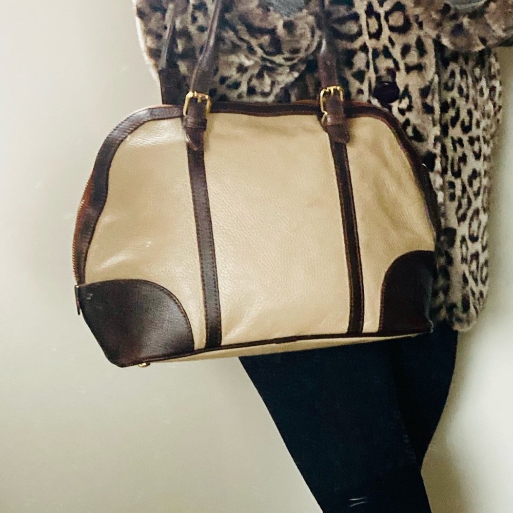 VALENTINA Pebbled Leather Satchel, Excellent Condition